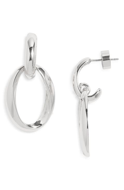 Twisted Oval Hoop Earrings