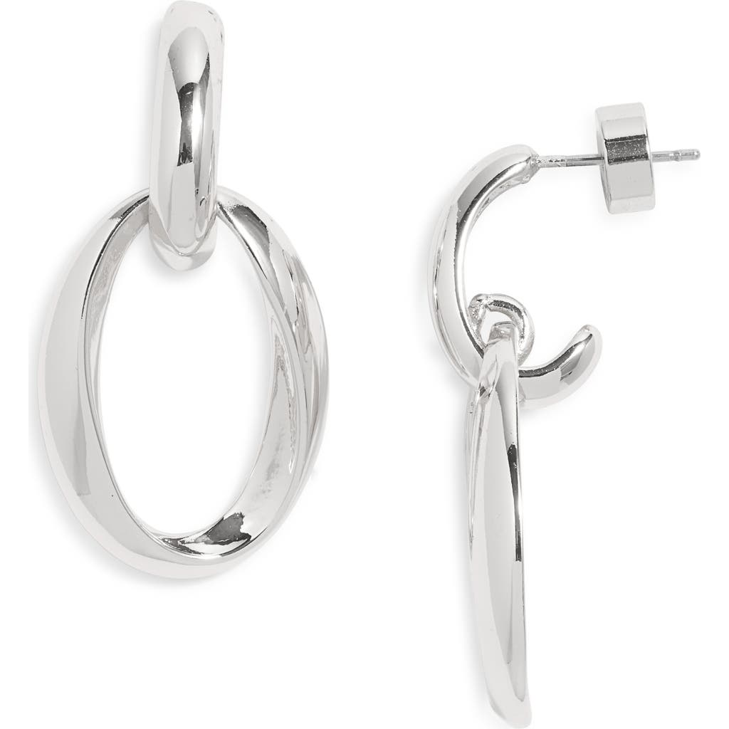 Nordstrom Twisted Oval Hoop Earrings In Silver
