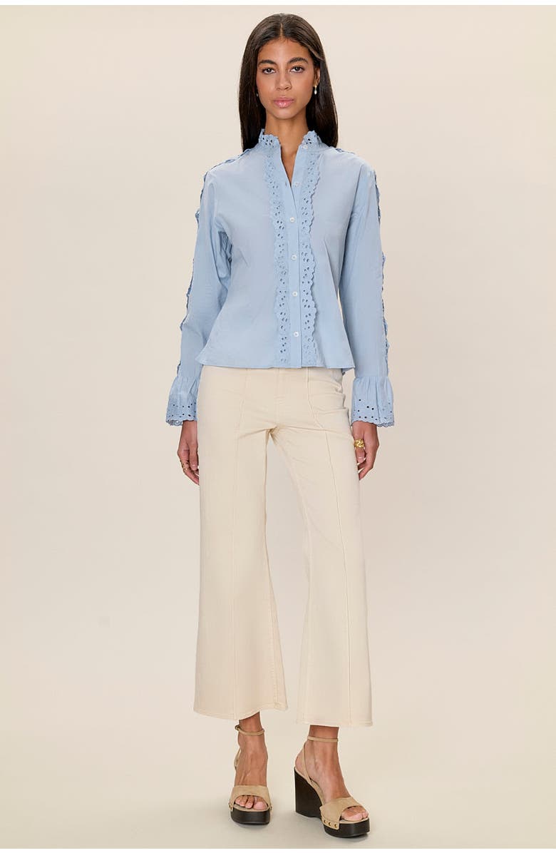 Rebecca Taylor Lorelai Embroidered Shirt, Alternate, color, Chambray