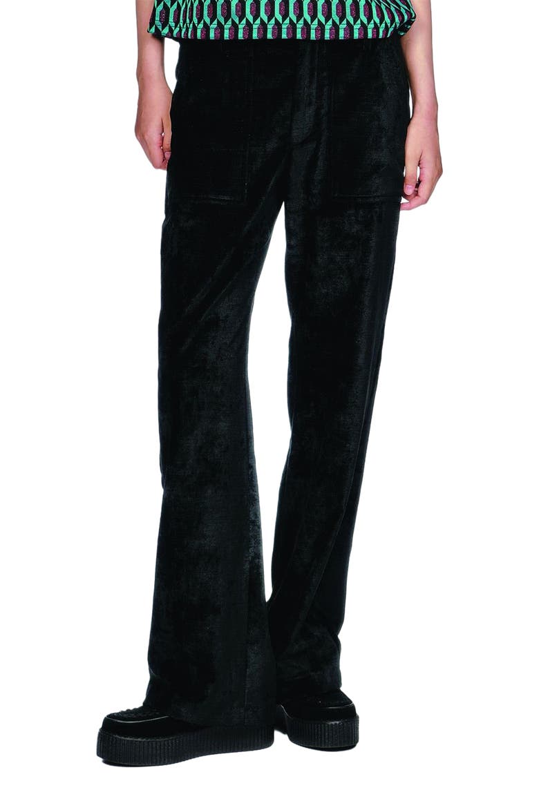 Velour Pants, Alternate, color, Black