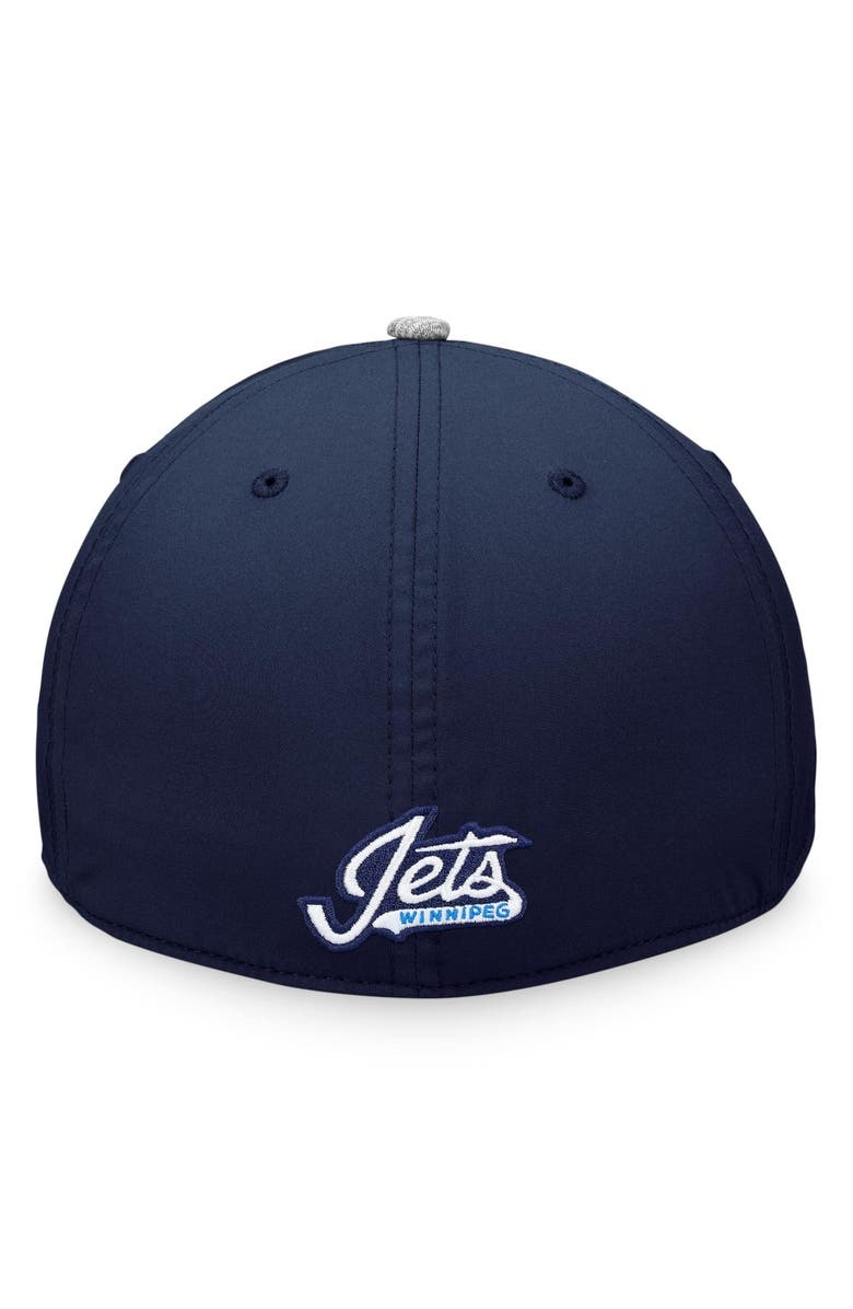 FANATICS Men's Fanatics Branded Gray/Navy Winnipeg Jets Defender Flex Hat, Alternate, color, 