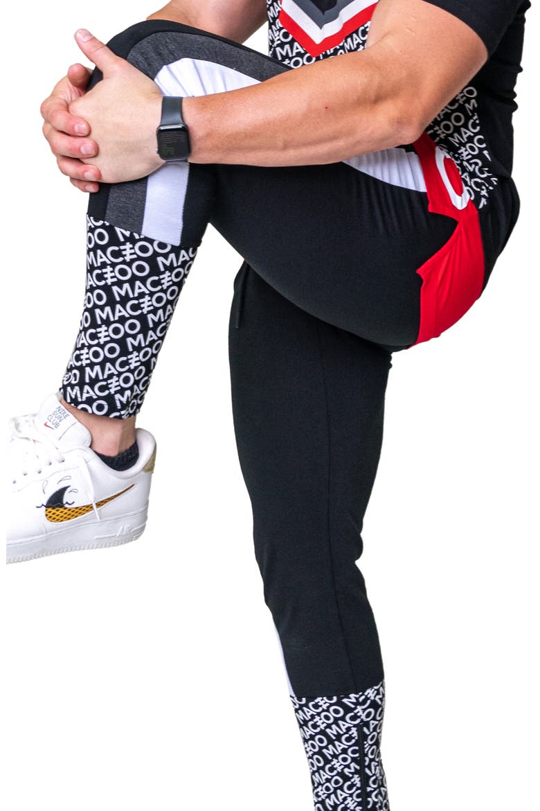 Arrow Zip Hem Joggers, Alternate, color, BLACK