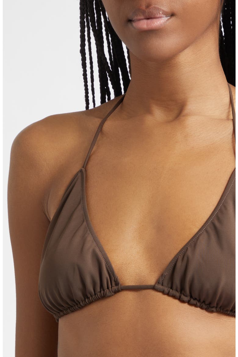 Le Haut de Plage Triangle Bikini Top, Alternate, color, BROWN