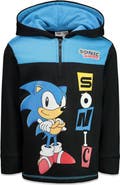 SEGA Sonic the Hedgehog Fleece Quarter-Zip Hooded Sweatshirt