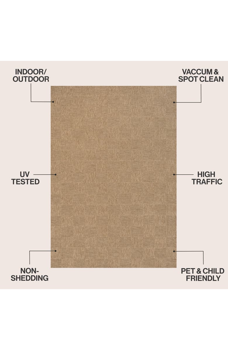 JONATHAN Y Mason Easy Jute Geometric Checker Weave Indoor/Outdoor Area Rug, Alternate, color, Natural