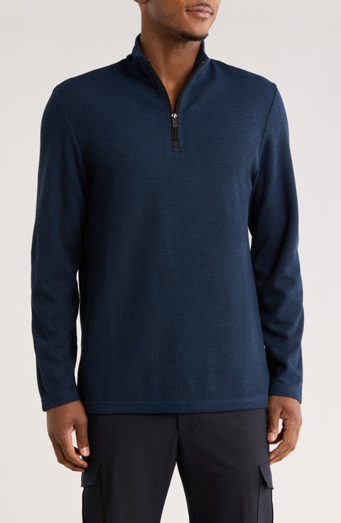 Stretch Cotton Quarter Zip Pullover