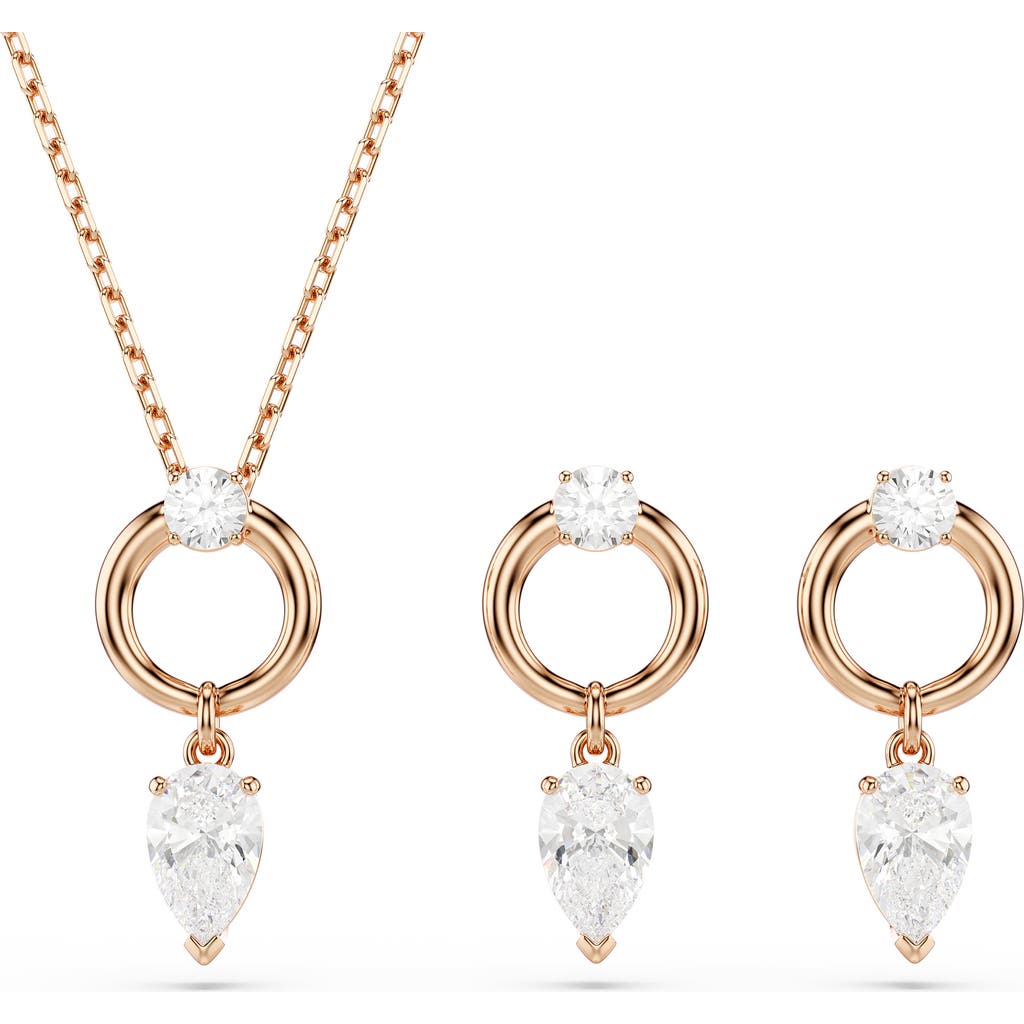 Swarovski Mesmera Drop Earrings & Pendant Necklace Set In Multi