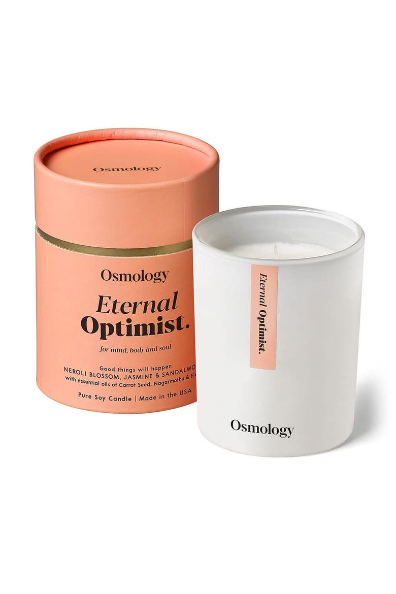 Eternal Optimist Scented Candle - Neroli Blossom Jasmin and Sandalwood, Main, color, white