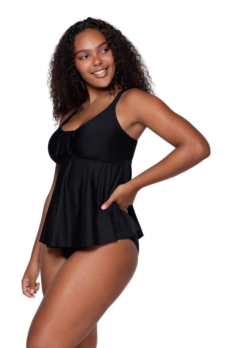 Marin Tankini Swimsuit Top, Alternate, color, Black