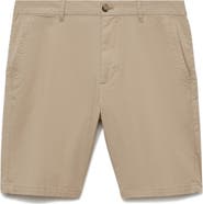 MANGO Slim Fit Stretch Cotton Bermuda Chino Shorts