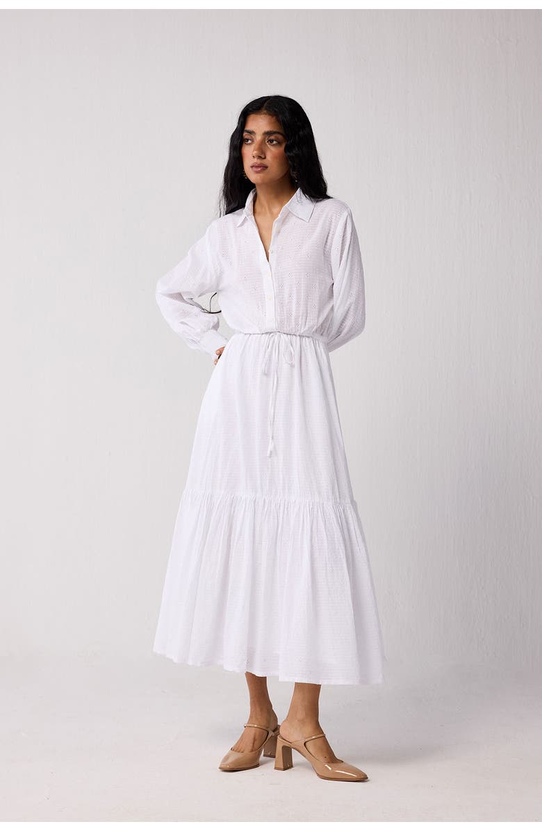 Reistor Flowing Tiered Maxi Dress, Alternate, color, White