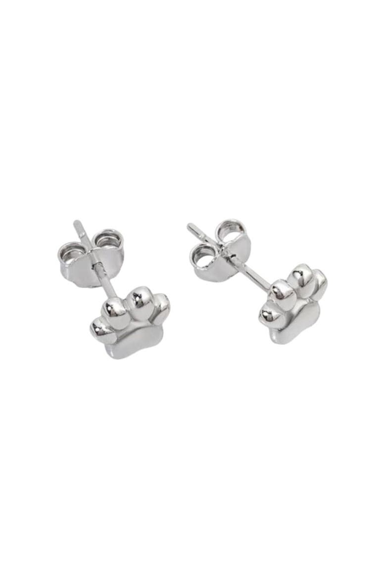 Pawfect Mini Paw Print Stud Earrings, Alternate, color, Silver