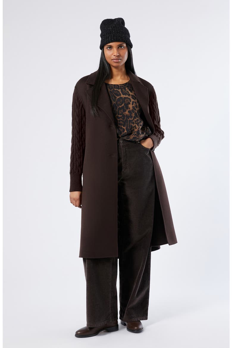 Zarina Mixed Media Virgin Wool Blend Coat (Women) | Nordstrom