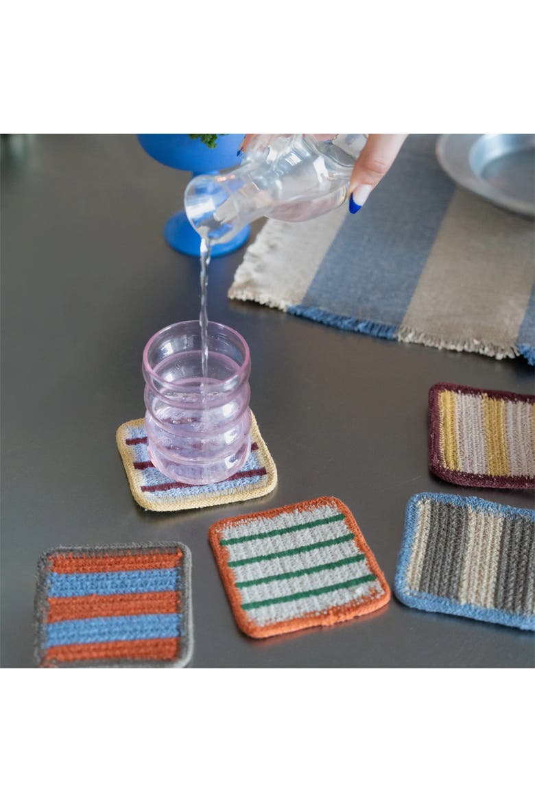 Set Of 6 Coasters Color On, Alternate, color, Multicolor