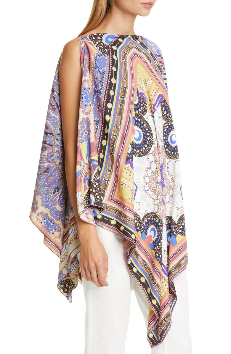 Etro Geo Print Cover-Up Poncho, Alternate, color, 