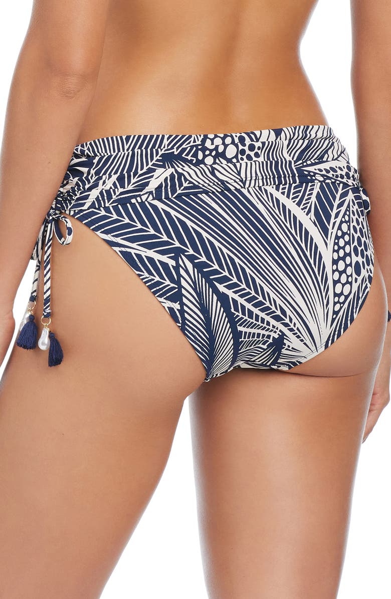 BLEU by Rod Beattie Bali Breeze Shirred Hipster Bikini Bottoms, Alternate, color, Midnight