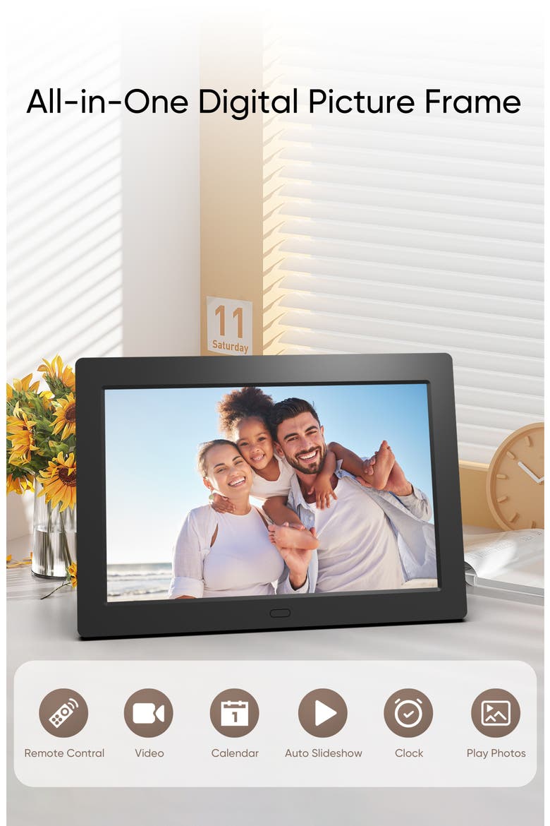 7" Digital Photo Frame, Alternate, color, Black