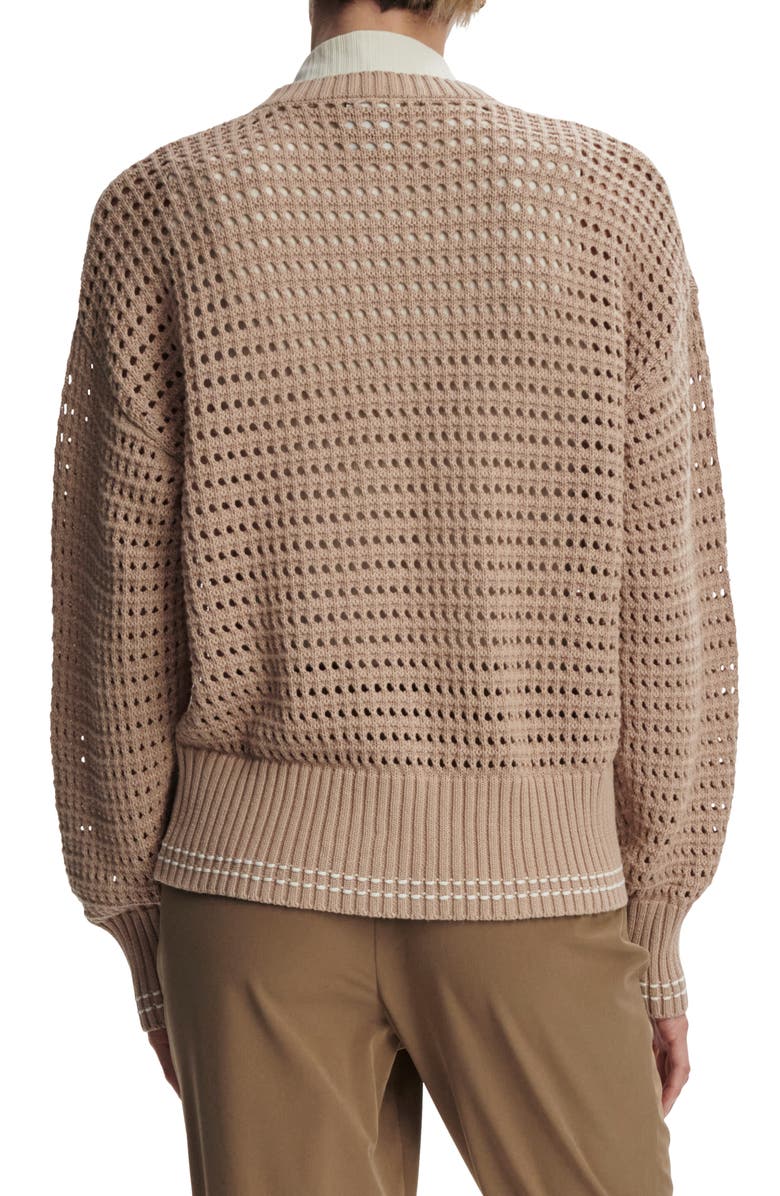 Varley Open Stitch Cardigan, Alternate, color, Light Taupe