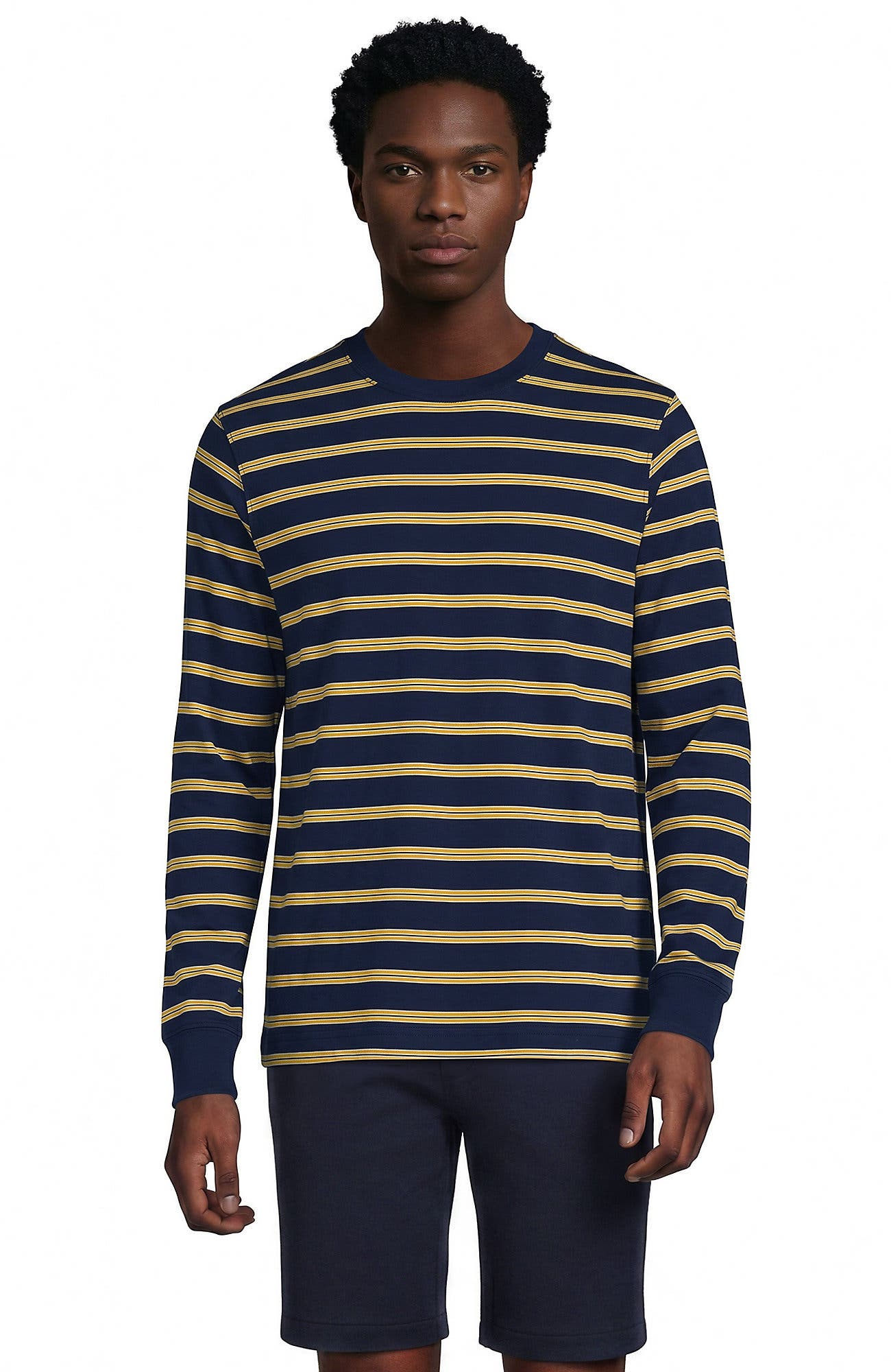 selected Navy/Mineral Yellow Stripe