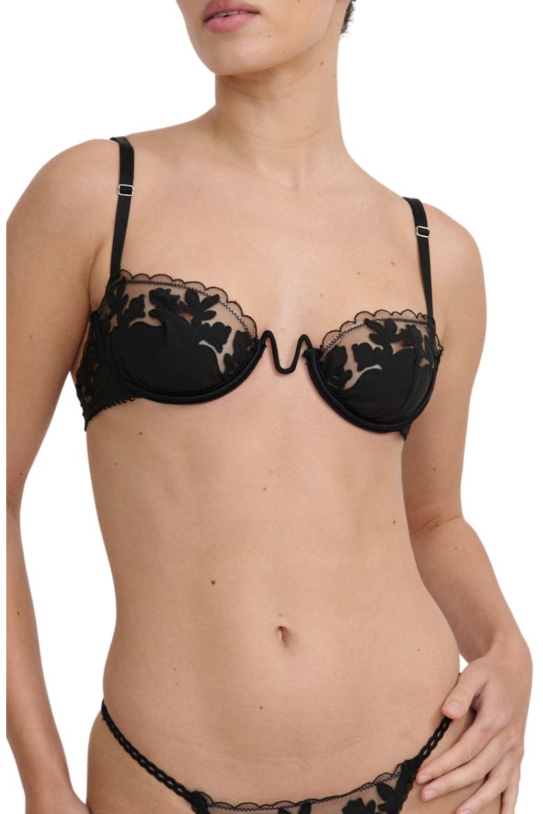 St Clair Embroidered Underwire Bra, Main, color, BLACK