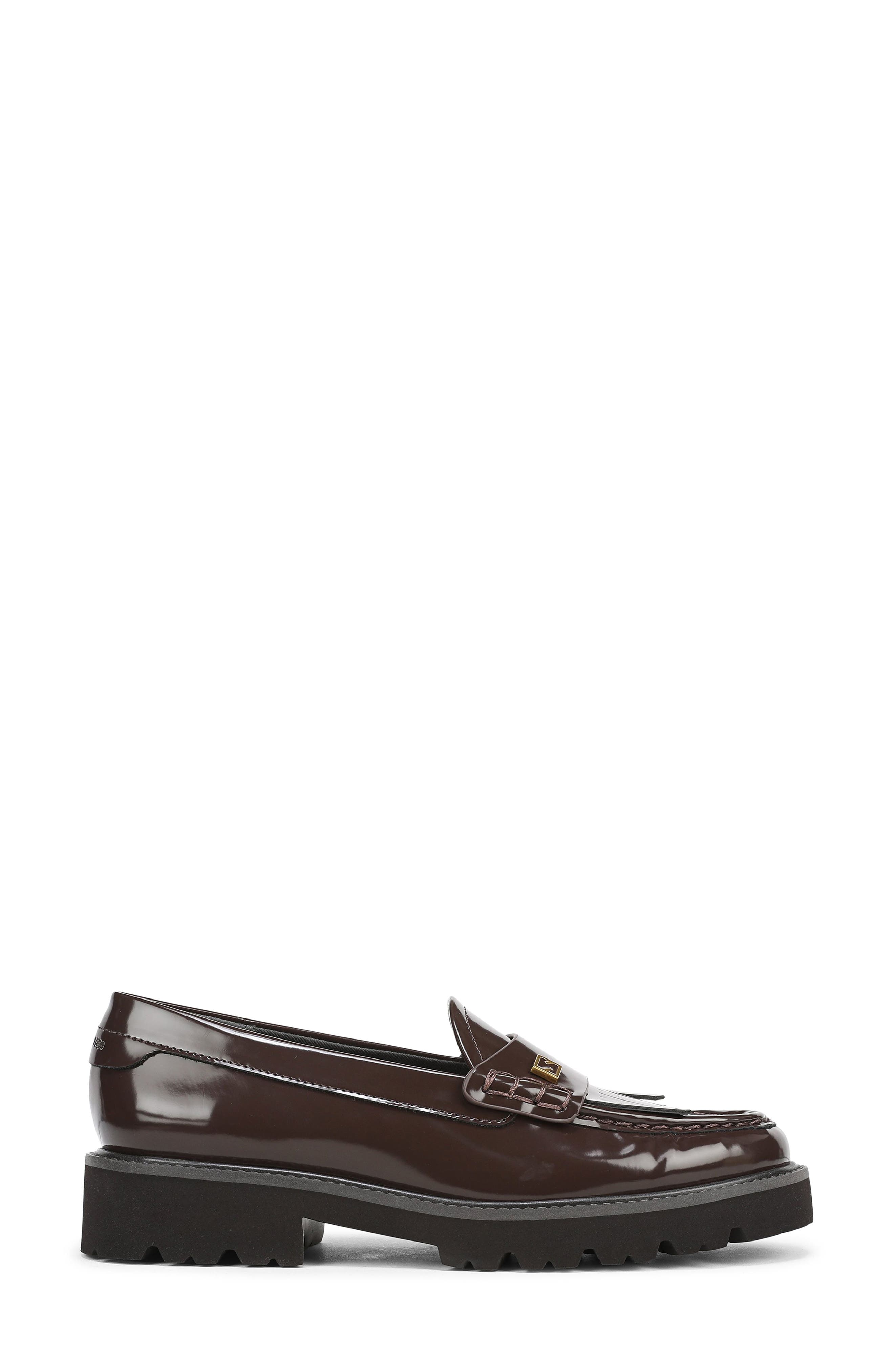 Simone Kiltie Loafer, Alternate, color, DARK BROWN
