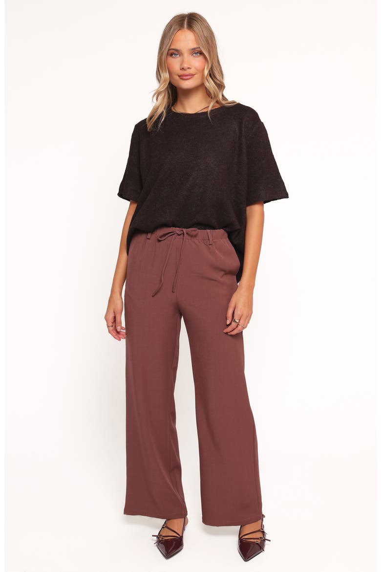 Morris Short Sleeve Oversize Sweater, Alternate, color, DARK CHOCOLATE