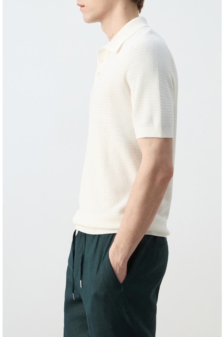 Structured Polo Shirt, Alternate, color, OFF WHITE