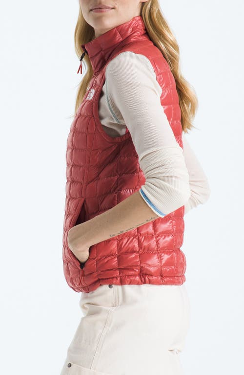 The North Face Thermoball Windproof Water Repellent Packable Quilted Vest In Red