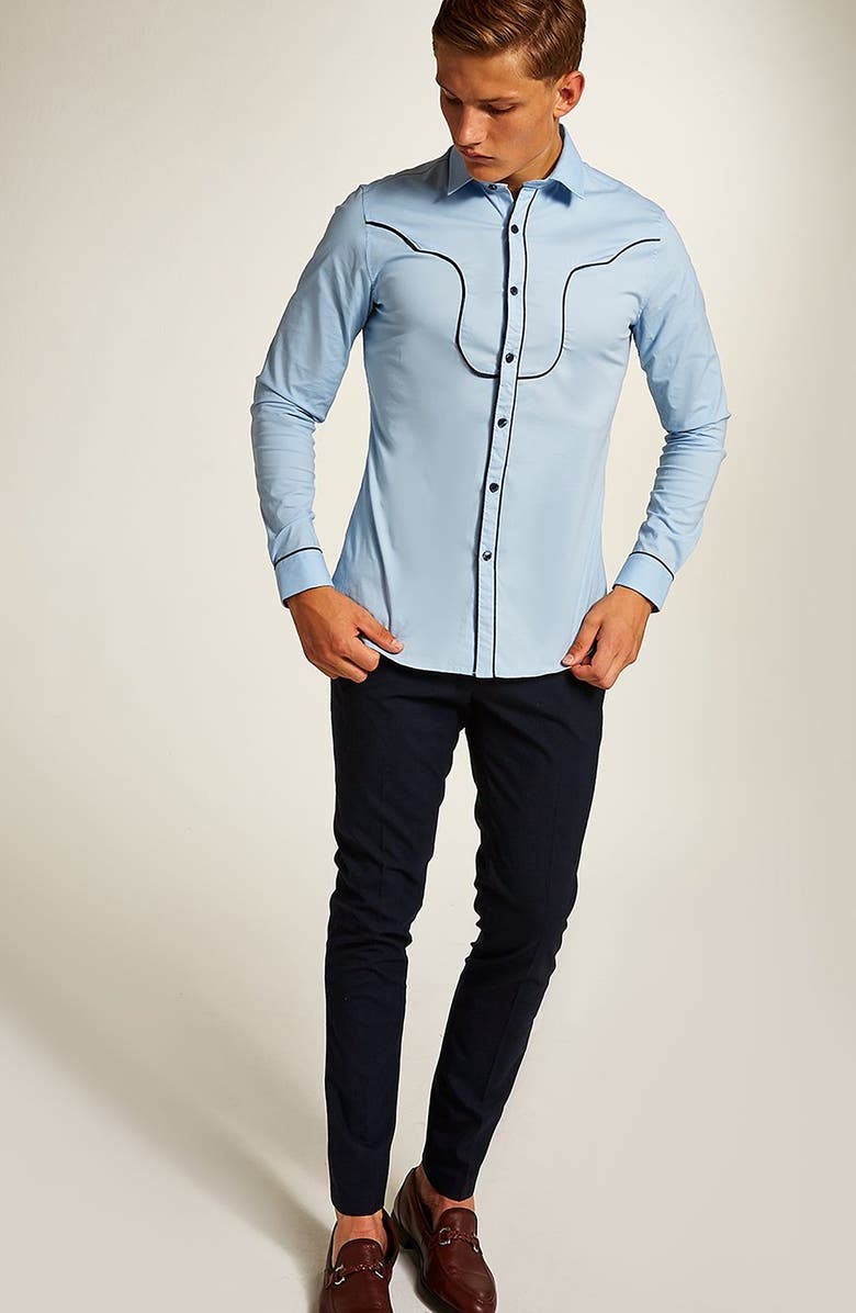 Topman Classic Fit Western Sport Shirt, Alternate, color,
