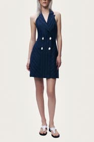 Nocturne Double-Breasted Halter Neck Mini Dress