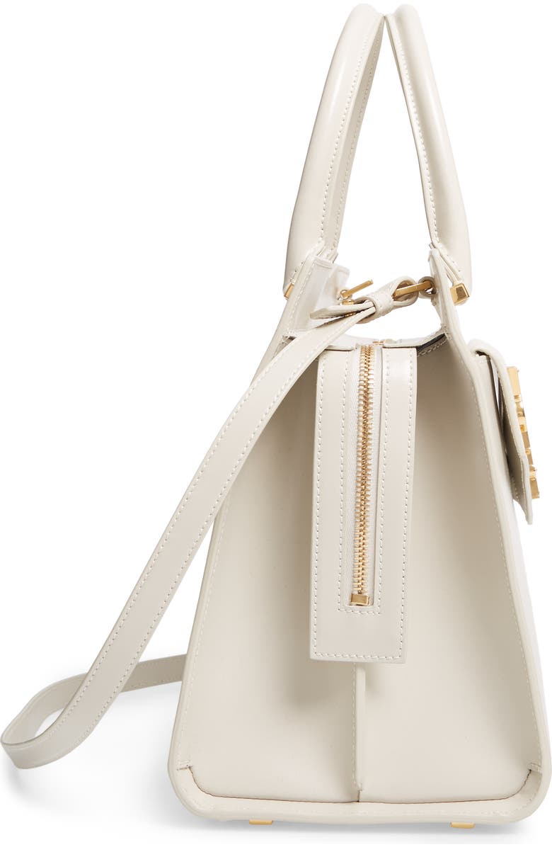 Saint Laurent Uptown Small Cabas Leather Satchel, Alternate, color,