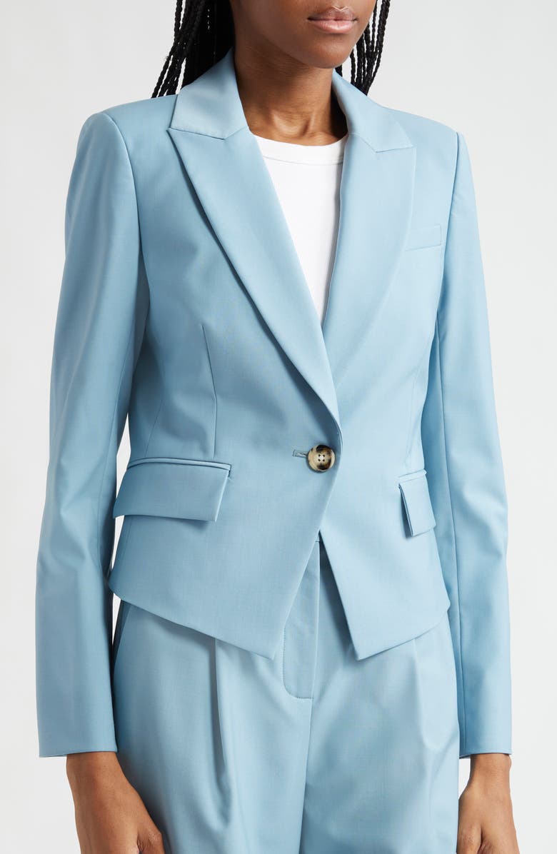 Veronica Beard Hosanna Stretch Virgin Wool Blend Dickey Jacket, Alternate, color, Sea Glass