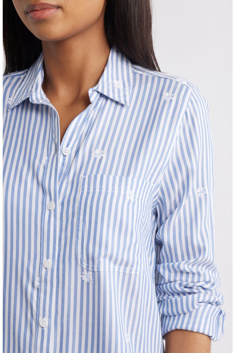 Kaylee Heart Stripe Long Sleeve Button-Up Shirt, Alternate, color, DAISY AGE