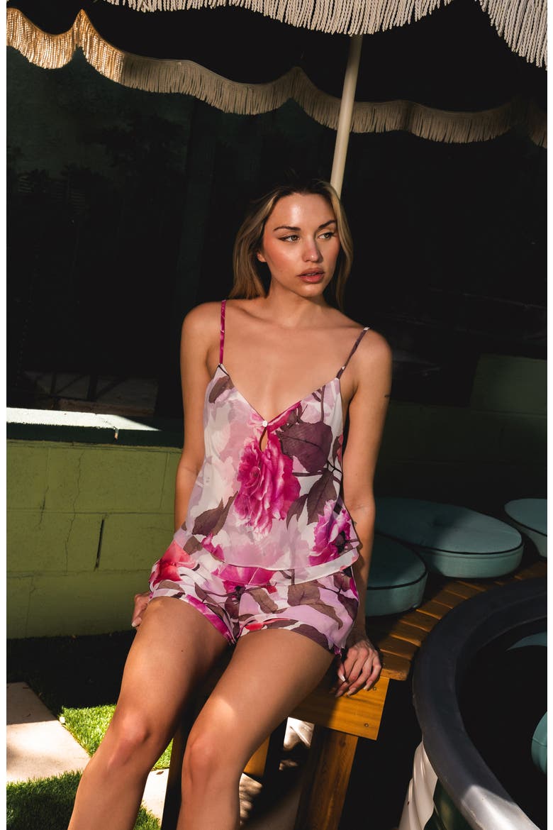 Park Rose Chiffon Short Pajamas, Alternate, color, CREAM