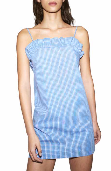 Frill Neck Cotton Minidress