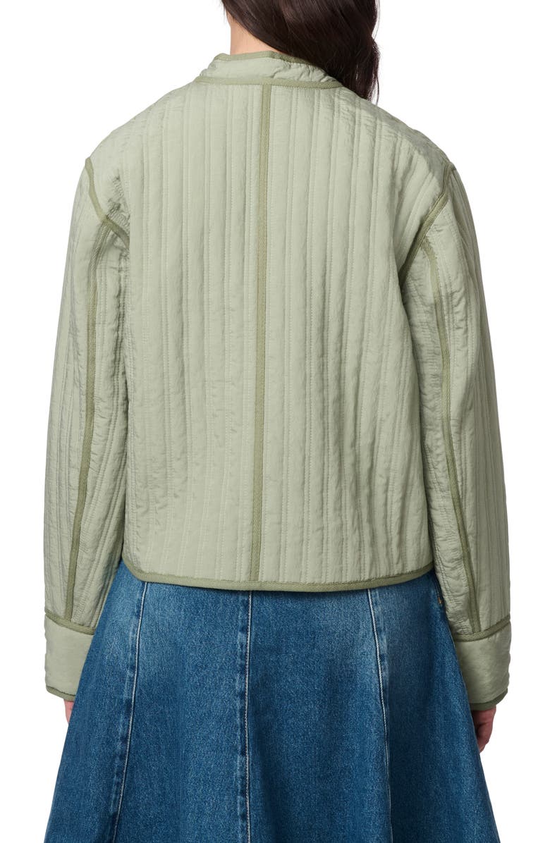 Bernardo Textured Quilted Button-Up Jacket, Alternate, color, Sage/ Light Sage