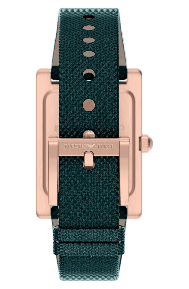Emporio Armani Mother-of-Pearl Tank Leather Strap Watch Set, 22.5mm x 32mm, Alternate, color, 