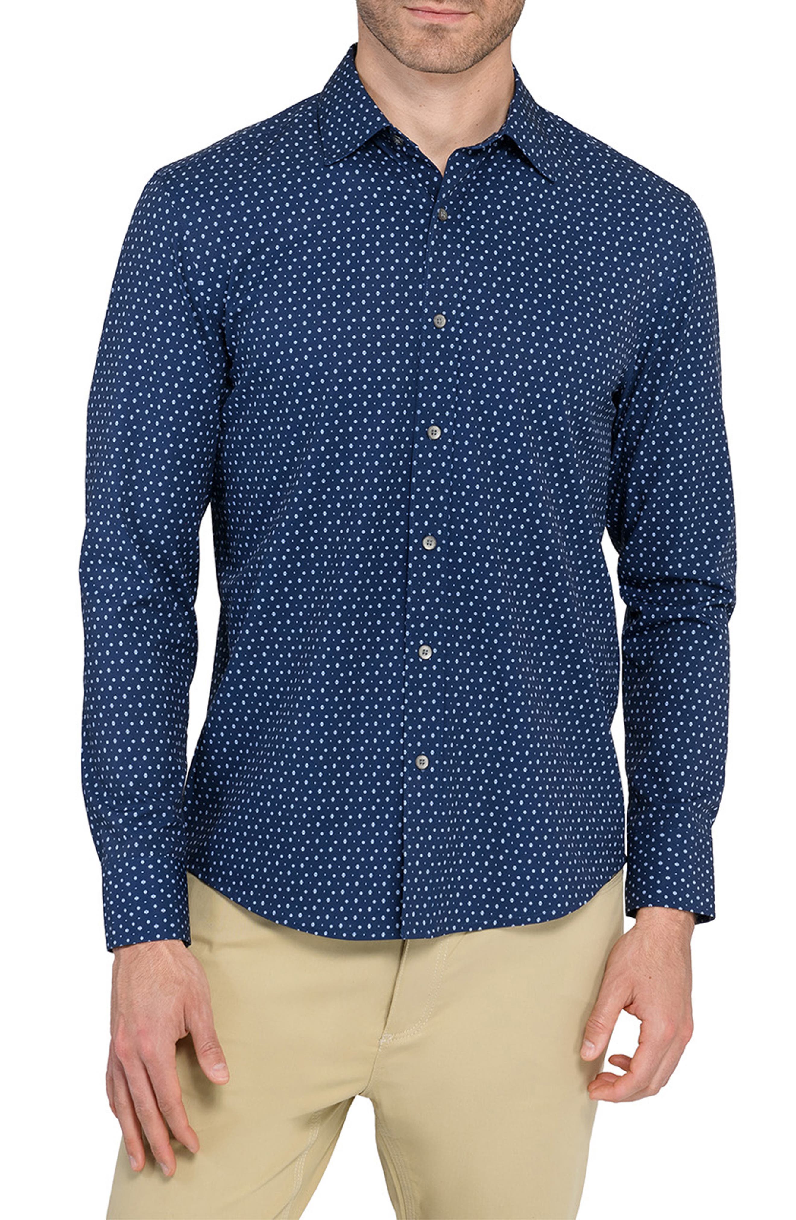 Trim Fit Neat Performance Button-Up Shirt - image 3
