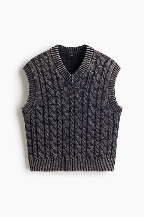 Relaxed Fit Cotton Sweater Vest