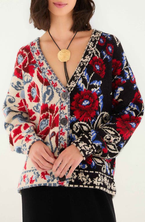 Farm Rio Mixed Valentina Floral Cardigan In Multi