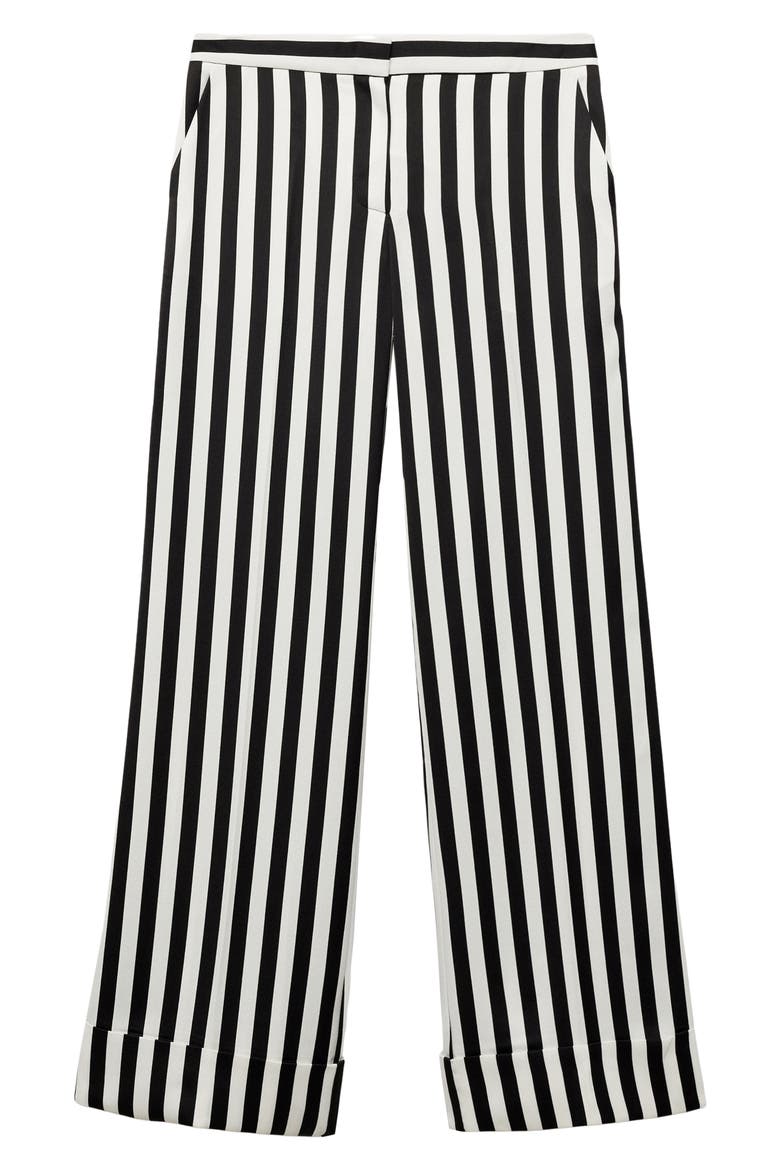 Stripe Straight Leg Pants, Alternate, color, WHITE
