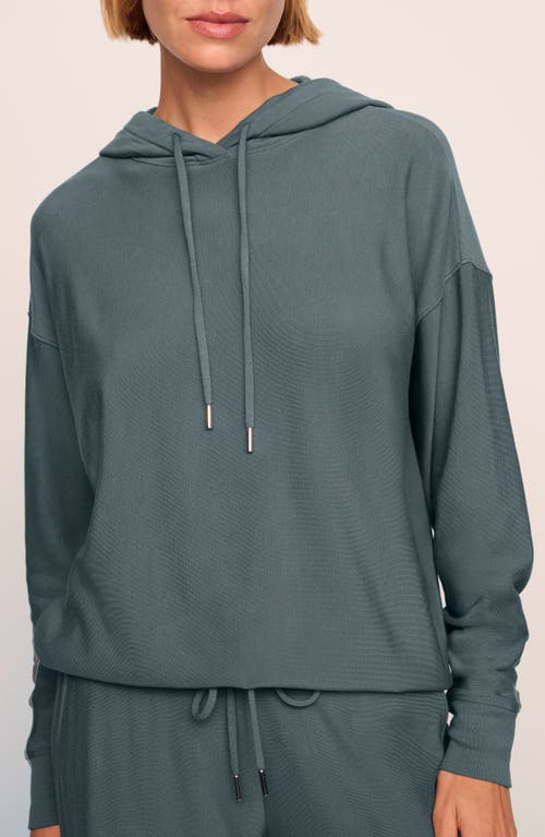 Eberjey Sweats Drop Shoulder Hoodie In Green