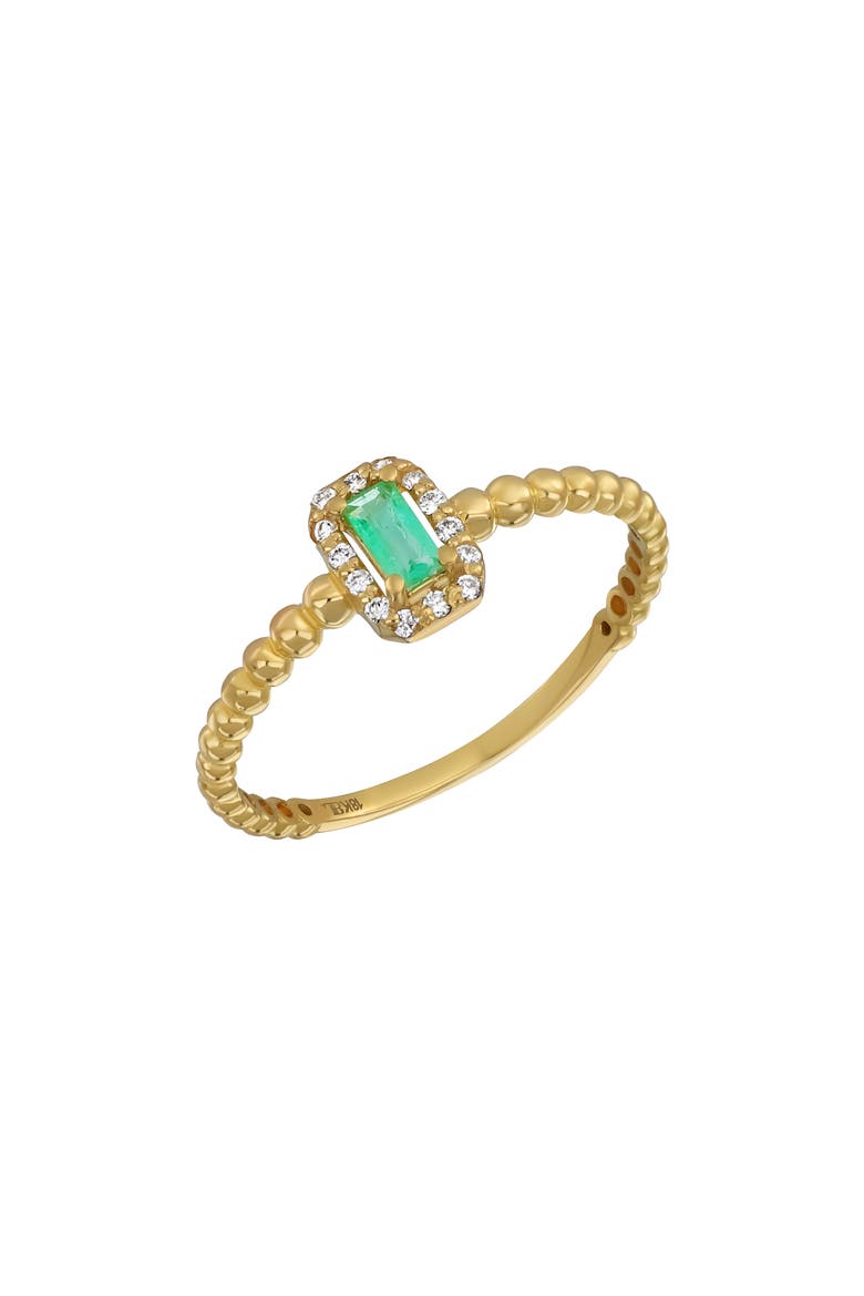 El Mar Ruby & Diamond Stackable Ring - 0.1ct. (Nordstrom Exclusive), Main, color, 18K YELLOW GOLD/ EMERALD