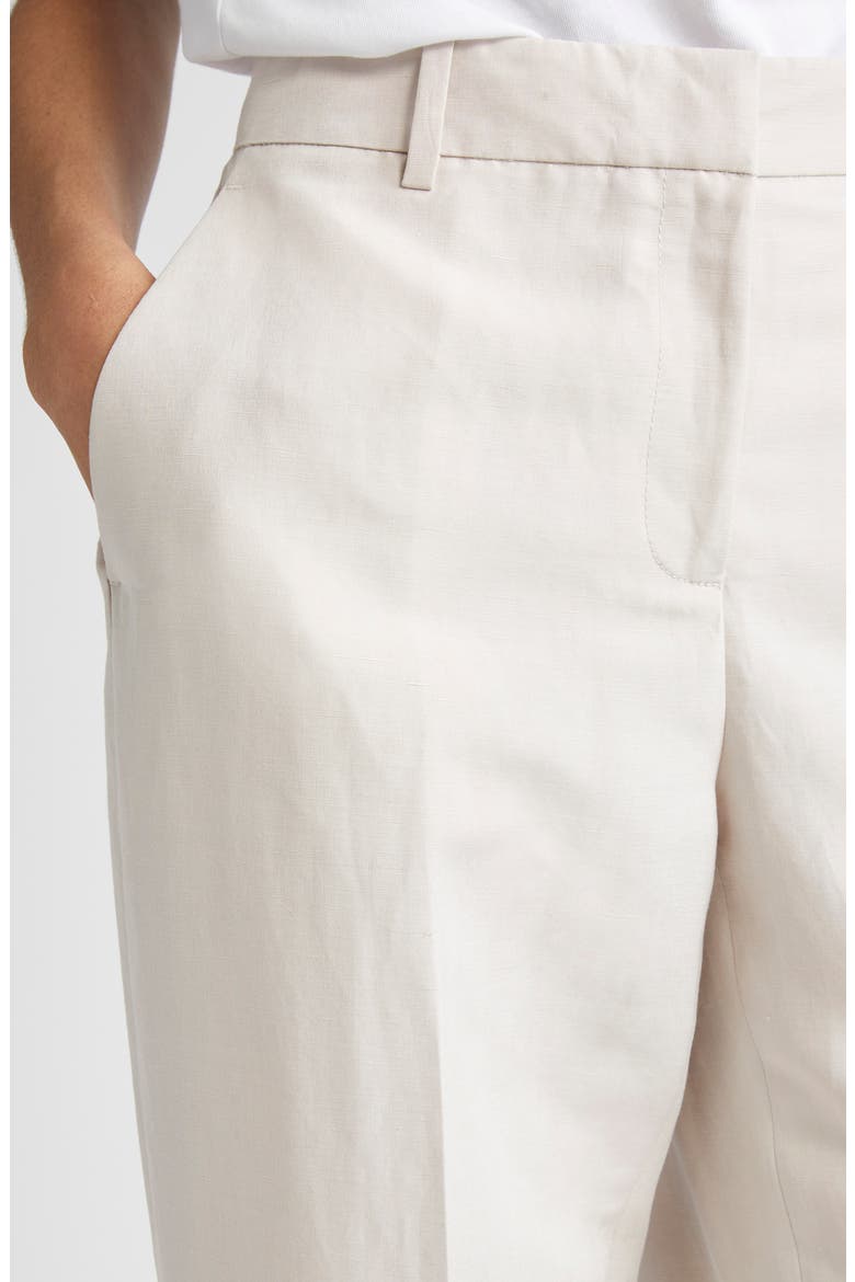 Gates Silk & Linen Straight Leg Pants, Alternate, color, PEARL