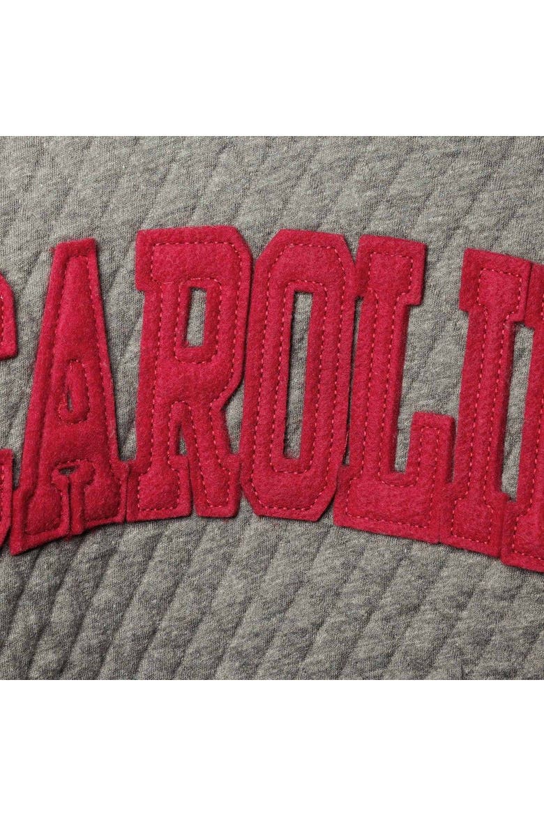 Women's Pressbox Heather Charcoal South Carolina Gamecocks Moose Quilted Pullover Sweatshirt, Alternate, color, Heather Gray
