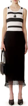Lanvin Cotton Jersey Mother And Daughter Embroidered Ribbed Tank Top