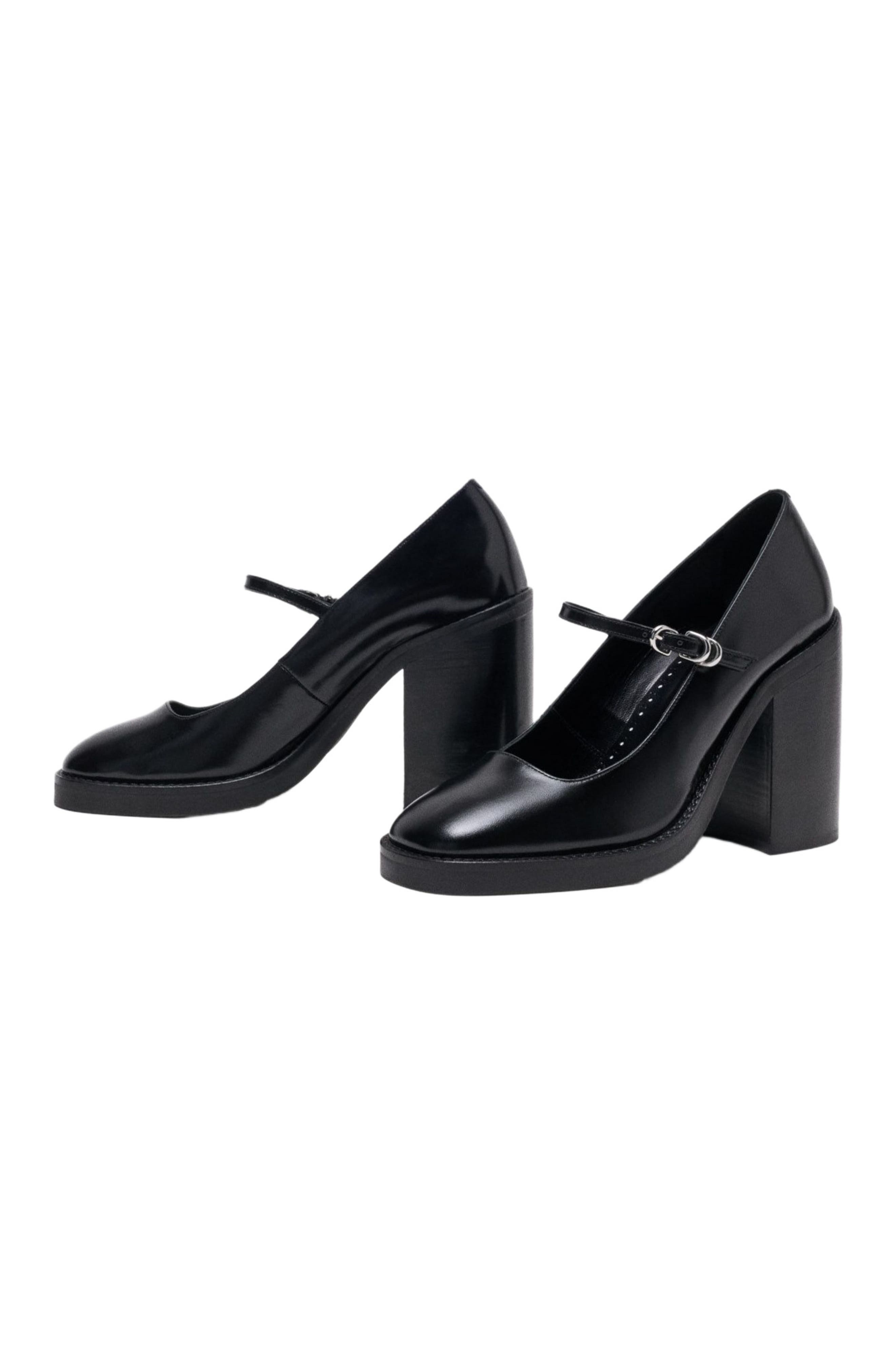 maje Leather Mary Janes, Alternate, color, Black