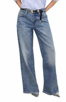 Good American Good Ease Relaxed Wide Leg Jeans