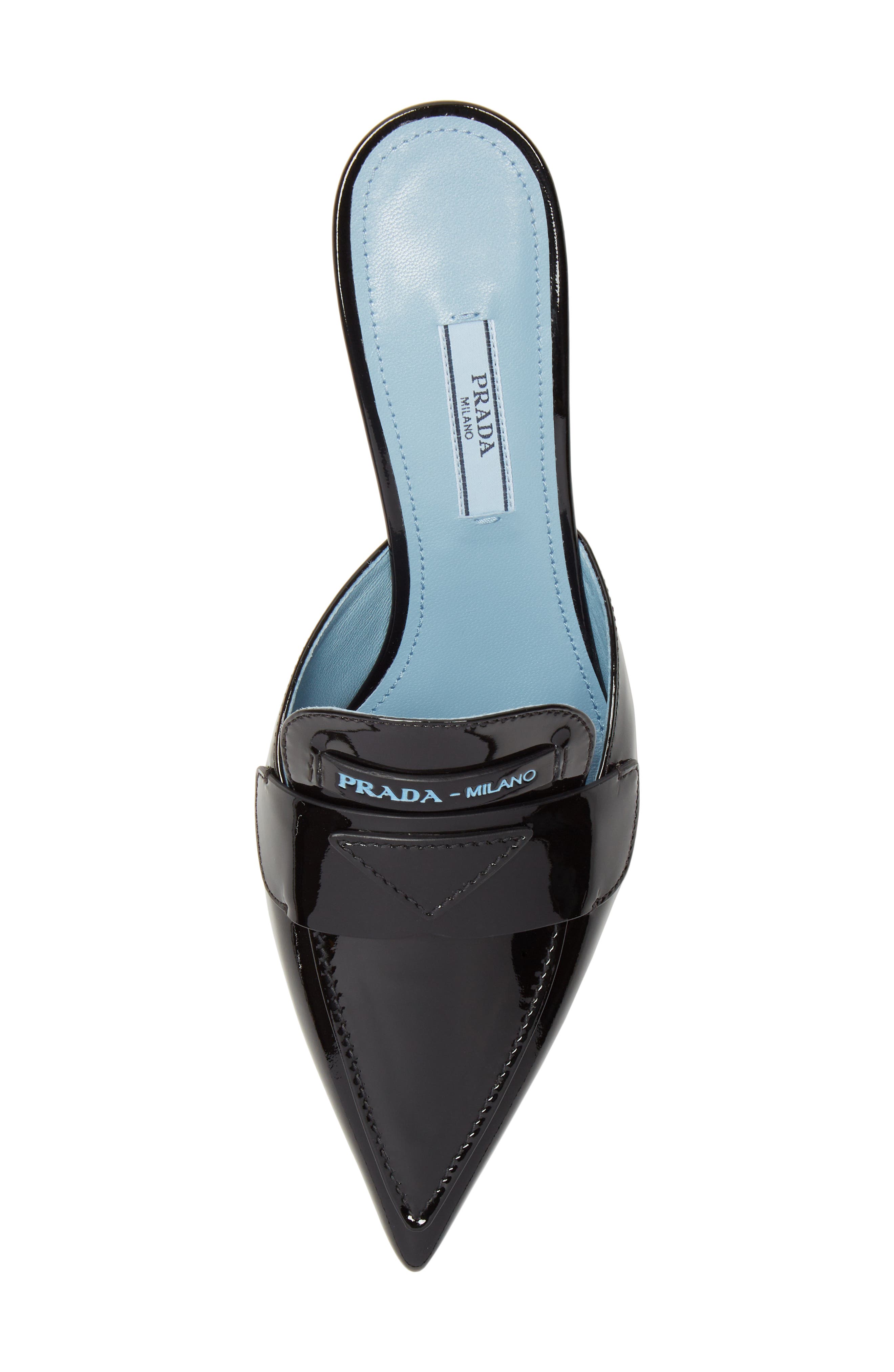 Prada Logo Pointy Toe Mule, Alternate, color, 