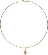 BY ADINA EDEN Mulitcolor CZ Apple Charm Wire Thin Choker Necklace